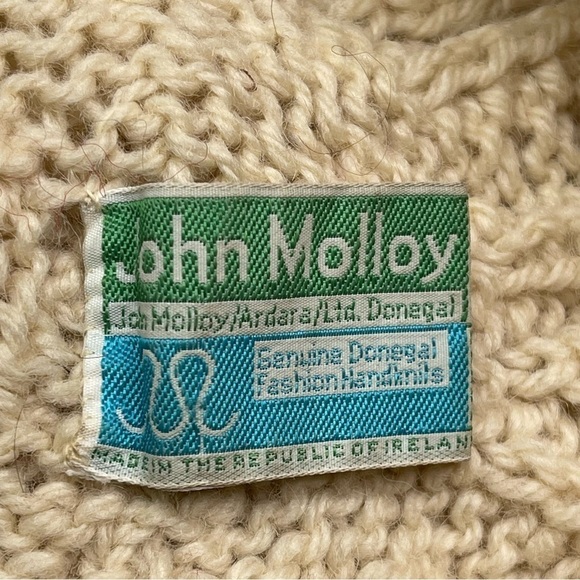 Vintage Beanie Beret Fisherman Knit Hat Chunky Ireland John Molloy Donegal Wool - Picture 8 of 12